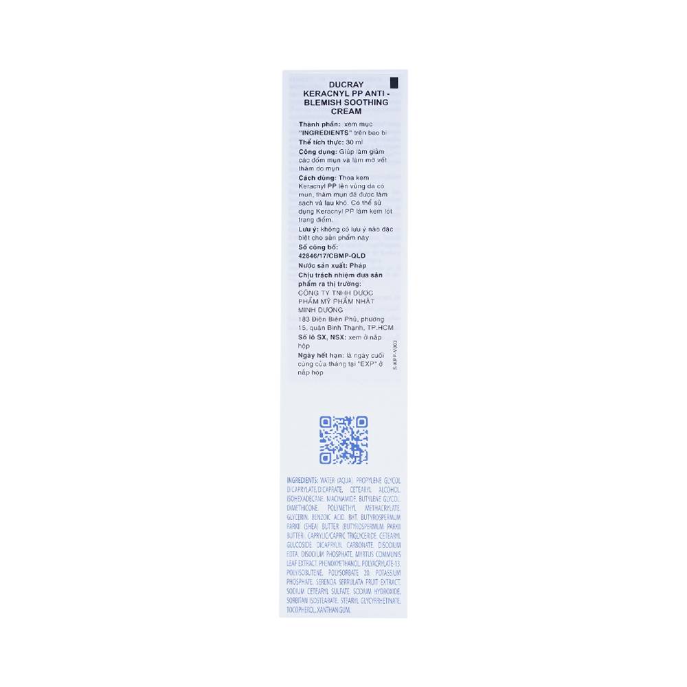 Hình ảnh Kem dưỡng da Ducray Keracnyl PP anti-Blemish Soothing Cream giảm các đốm mụn và mờ vết thâm do mụn (30ml)