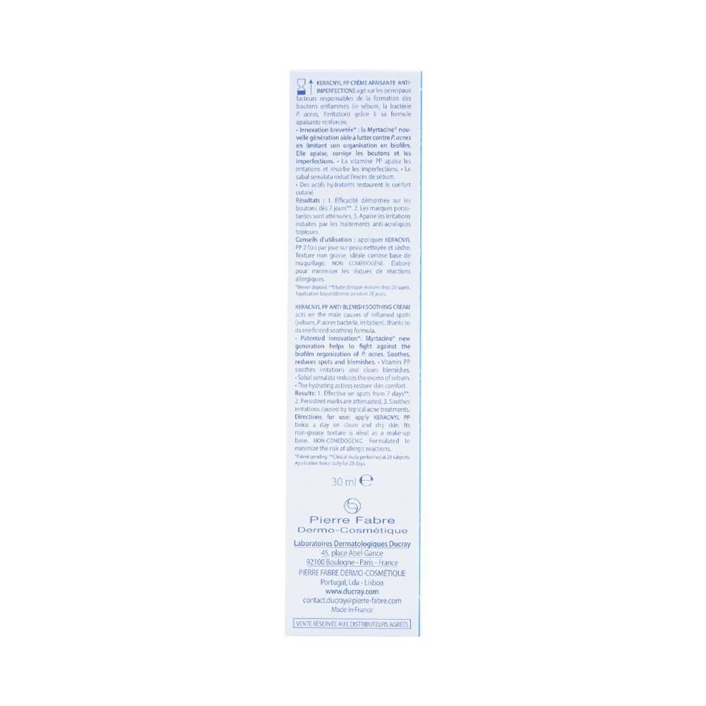 Hình ảnh Kem dưỡng da Ducray Keracnyl PP anti-Blemish Soothing Cream giảm các đốm mụn và mờ vết thâm do mụn (30ml)