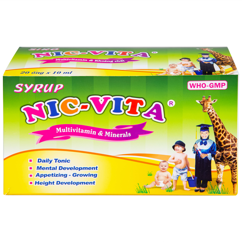 Hình ảnh Siro Nic-Vita bổ sung dinh dưỡng, phát triển chiều cao ở trẻ em (20 ống x 10ml) 
