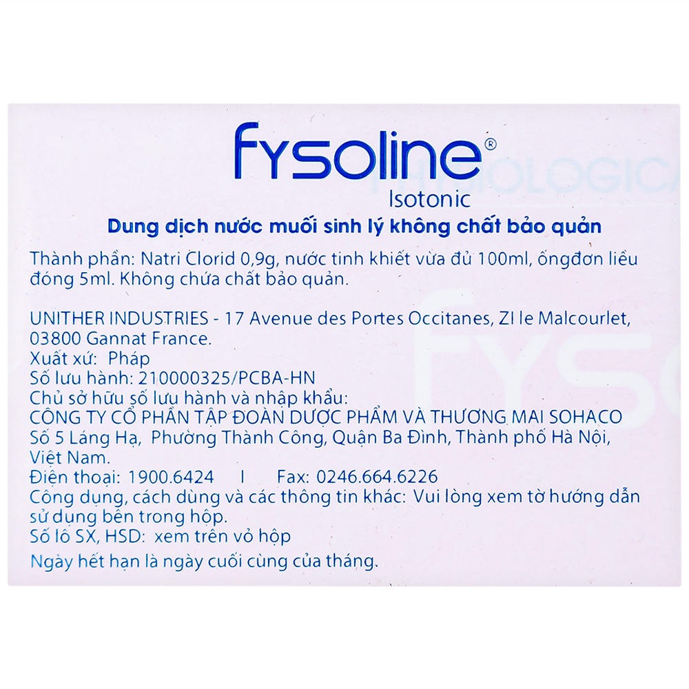 Hình ảnh Dung dịch nước muối sinh lý không chất bảo quản Fysoline Gifrer làm sạch mắt, mũi (40 ống)