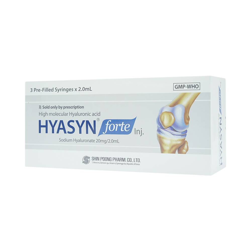 Hình ảnh Thuốc tiêm Hyasyn Forte Shinpoong Deawoo điều trị viêm khớp gối (3 cây x 2ml)