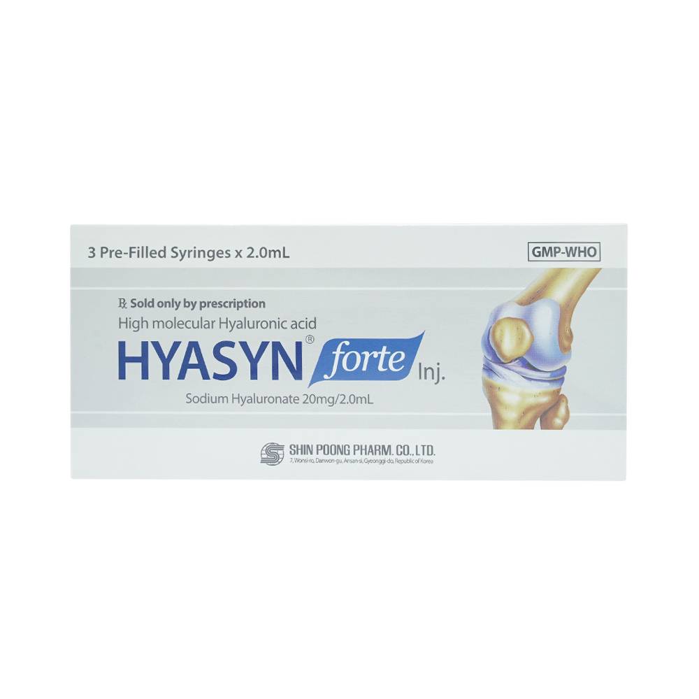 Hình ảnh Thuốc tiêm Hyasyn Forte Shinpoong Deawoo điều trị viêm khớp gối (3 cây x 2ml)
