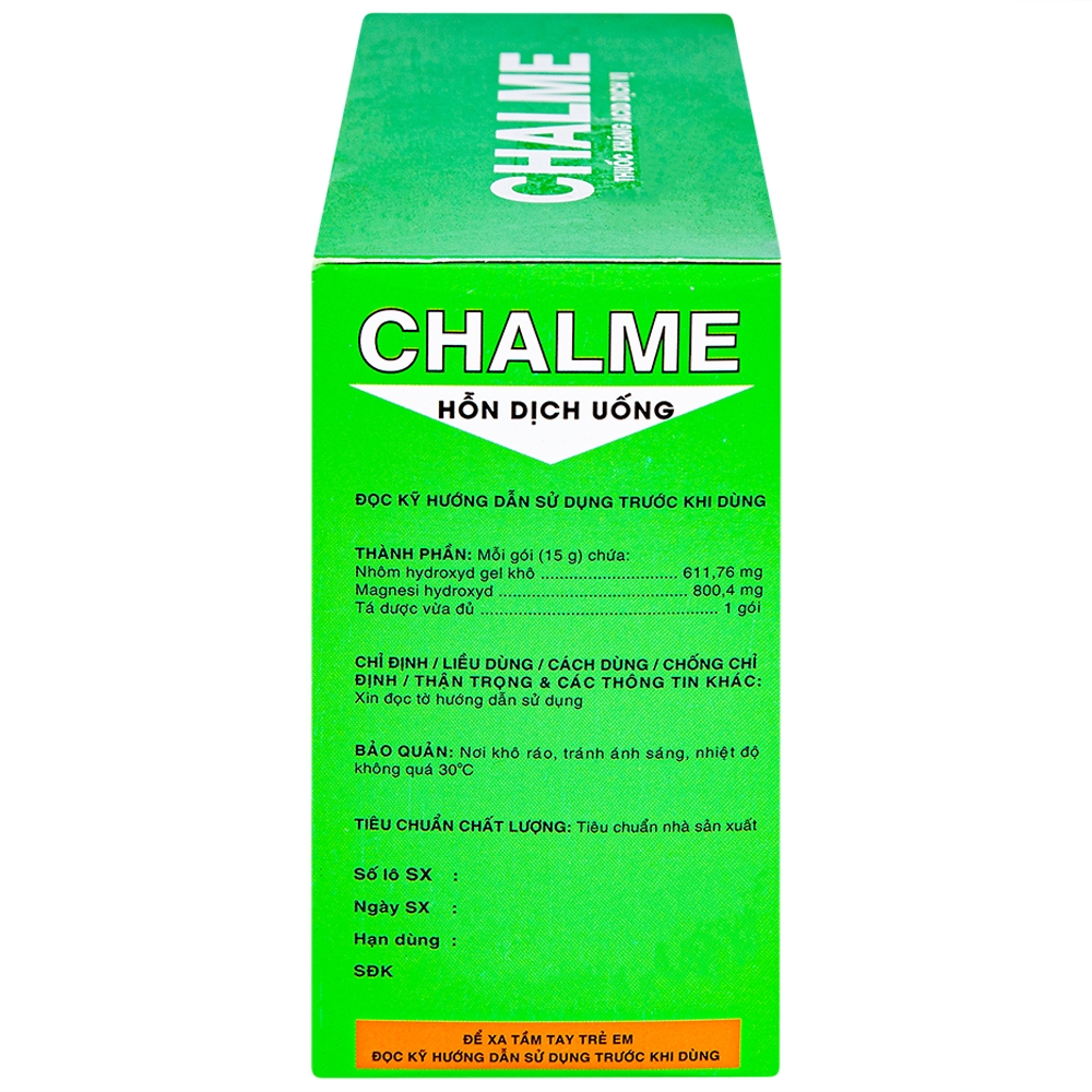 Hình ảnh Hỗn dịch uống Chalme Davipharm điều trị viêm loét dạ dày (20 gói x 15g)