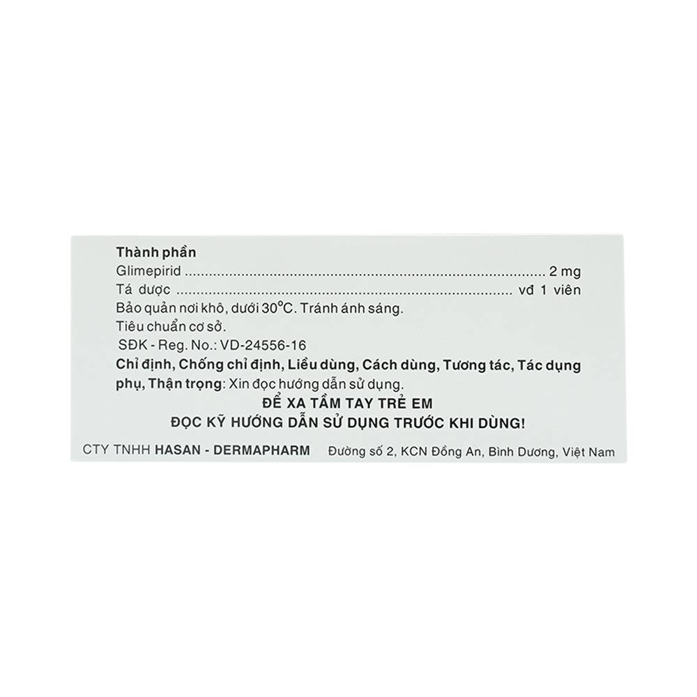 Hình ảnh Viên nén Miaryl 2mg Hasan điều trị đái tháo đường típ 2 (10 vỉ x 10 viên)