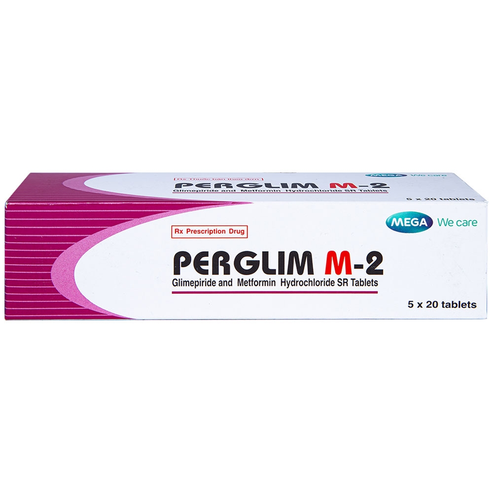 Hình ảnh Viên nén Perglim M-2 Mega We Care điều trị bệnh đái tháo đường típ 2 (5 vỉ x 20 viên)