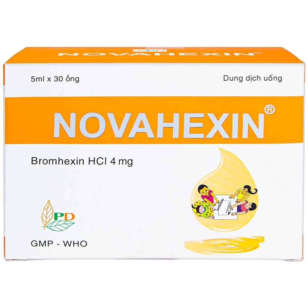 Hình ảnh Dung dịch uống Novahexin 4mg Phương Đông điều trị rối loạn tiết dịch phế quản (30 ống x 5ml)