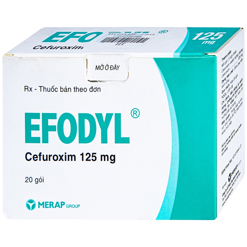 Hình ảnh Cốm Efodyl 125mg Merap điều trị nhiễm khuẩn nhẹ đến vừa (20 gói)