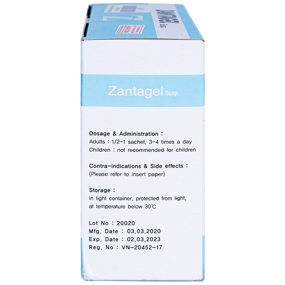 Hình ảnh Hỗn dịch Zantagel Susp JS Pharm điều trị đau cấp tính và mãn tính, viêm dạ dày (20 gói x 10ml)