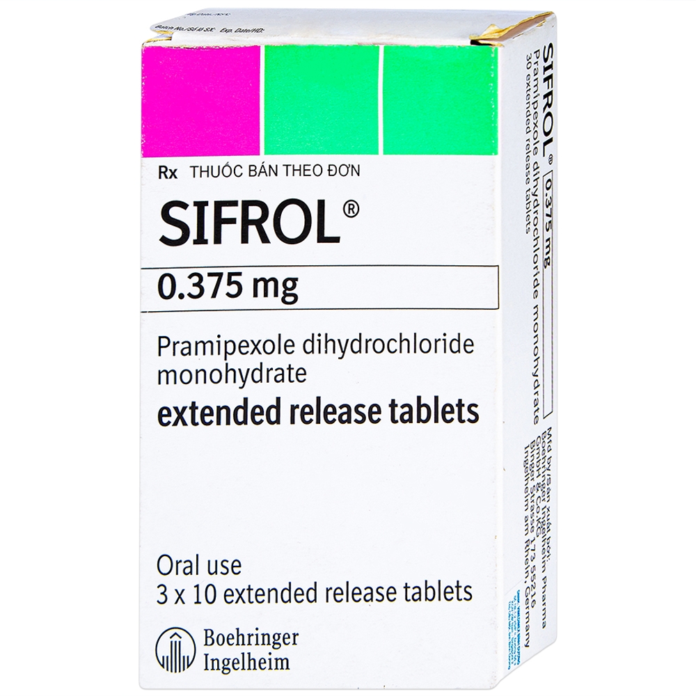 Hình ảnh Thuốc Sifrol 0.375mg Boehringer điều trị bệnh parkinson (3 vỉ x 10 viên)