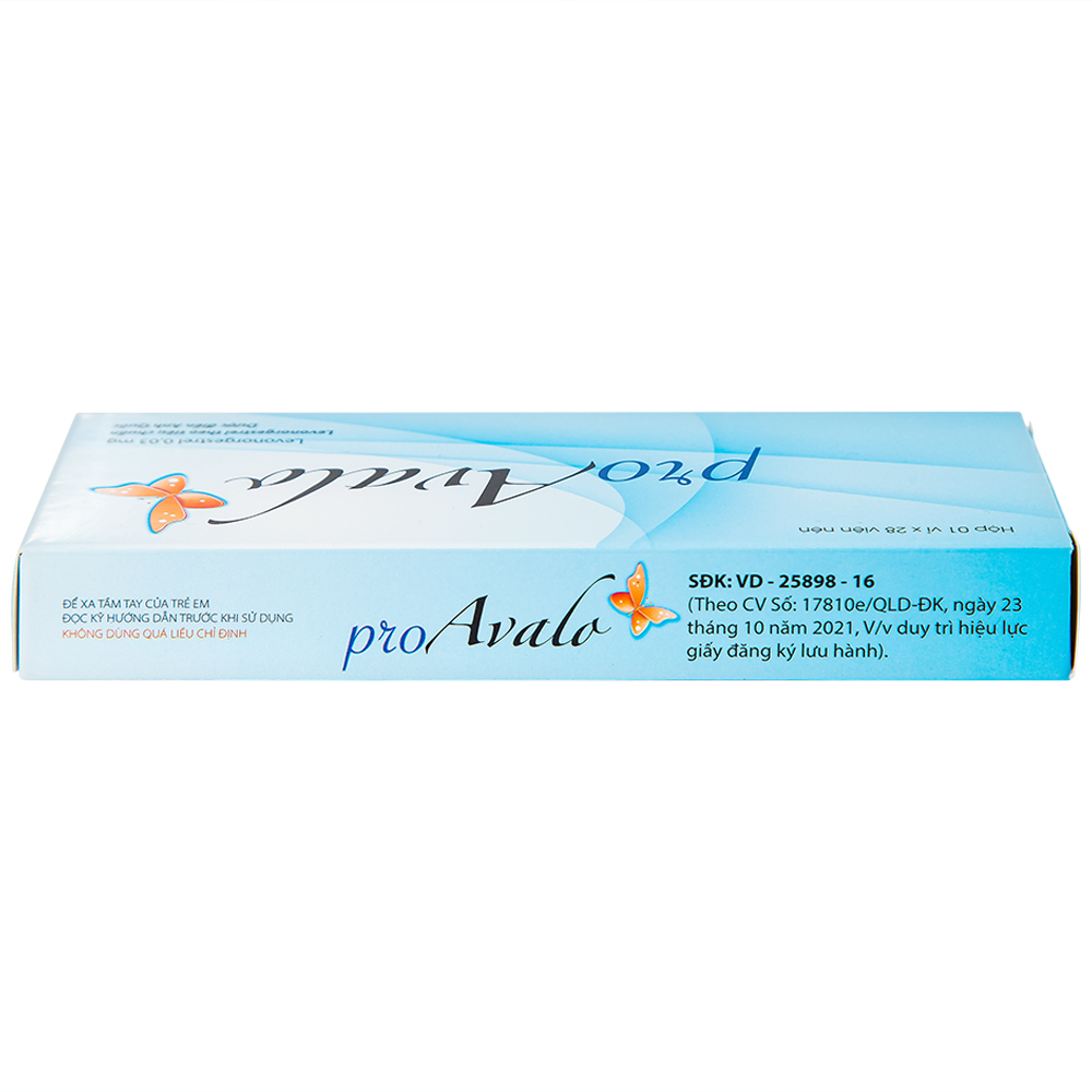 Hình ảnh Thuốc proAvalo 0.03mg Babiophar tránh thai hằng ngày (1 vỉ x 28 viên)