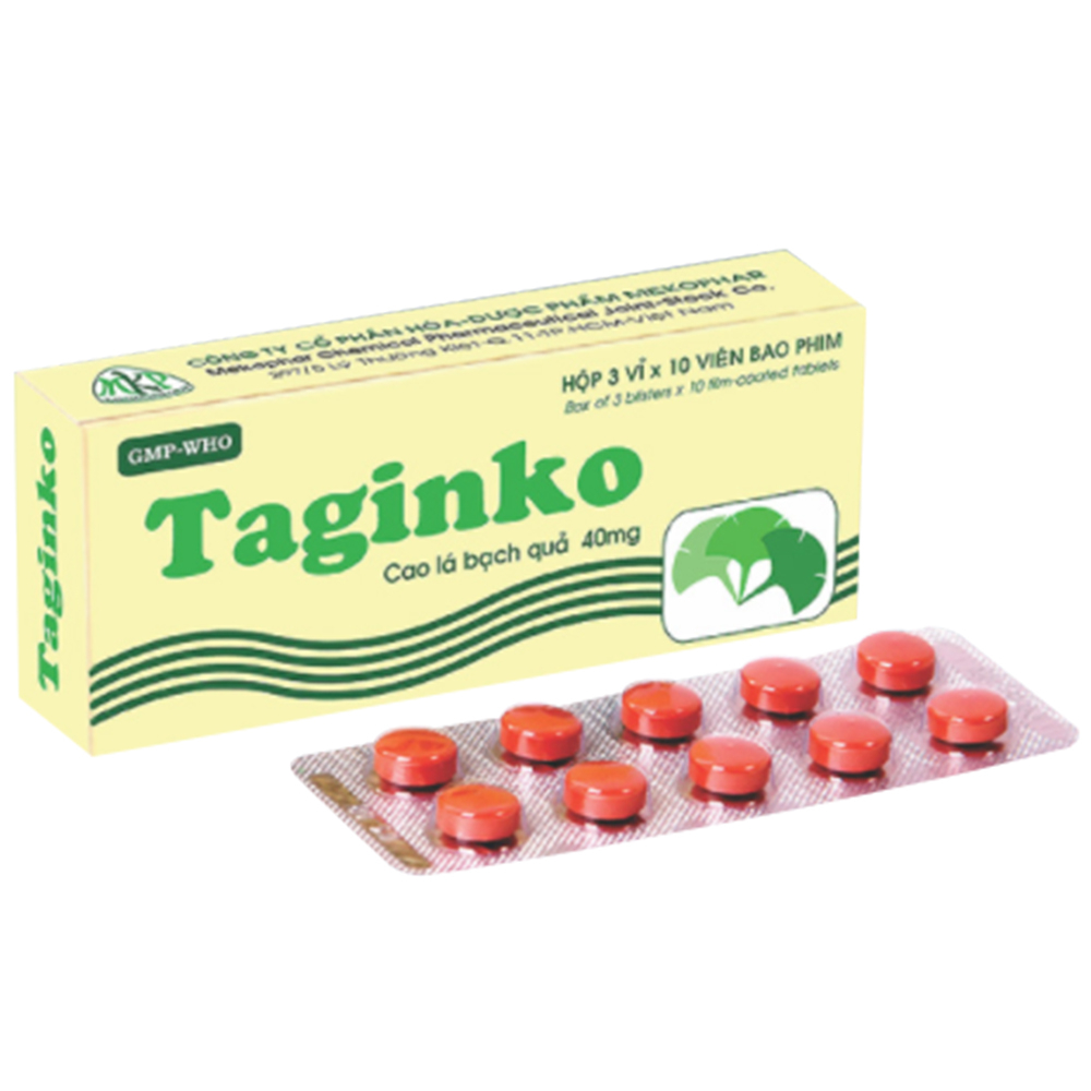 Hình ảnh Thuốc Taginko Mekophar tăng cường tuần hoàn não bộ (3 vỉ x 10 viên)
