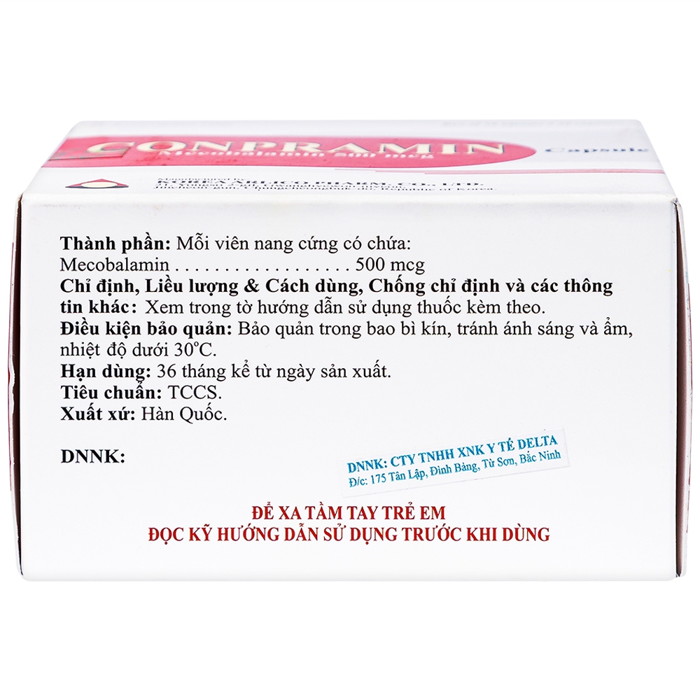 Hình ảnh Thuốc Conpramin 500mcg Arlico điều trị bệnh lý thần kinh ngoại biên (10 vỉ x 10 viên)