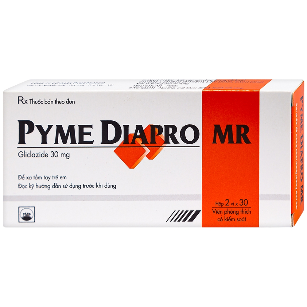 Hình ảnh Thuốc Pyme Diapro MR 30mg Pymepharco điều trị bệnh đái tháo đường típ 2 (2 vỉ x 30 viên)