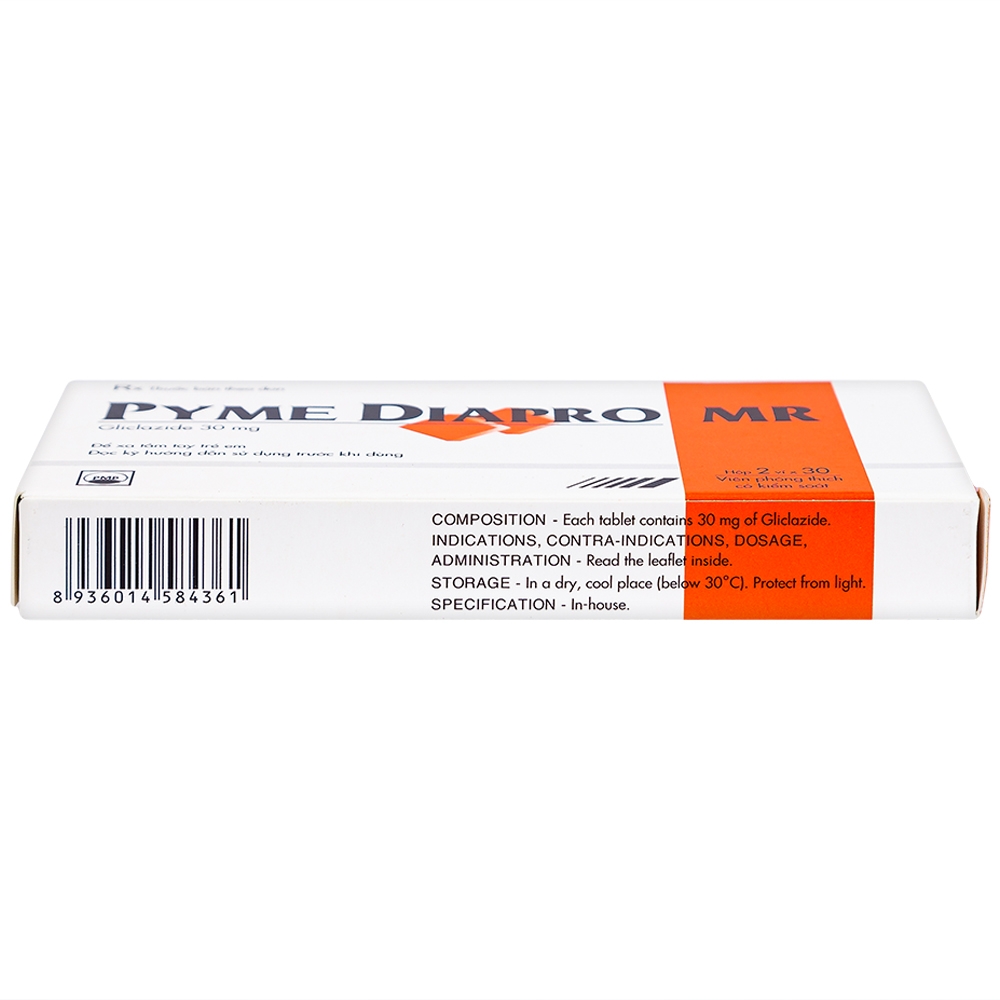 Hình ảnh Thuốc Pyme Diapro MR 30mg Pymepharco điều trị bệnh đái tháo đường típ 2 (2 vỉ x 30 viên) 