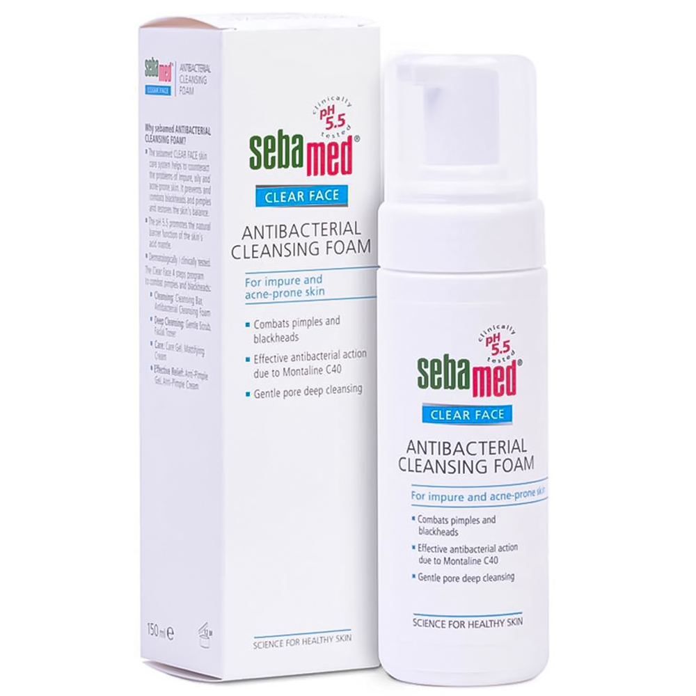Hình ảnh Sữa rửa mặt Sebamed Clear Face Antibacterial Cleansing Foam kháng khuẩn, ngăn ngừa mụn (50ml)