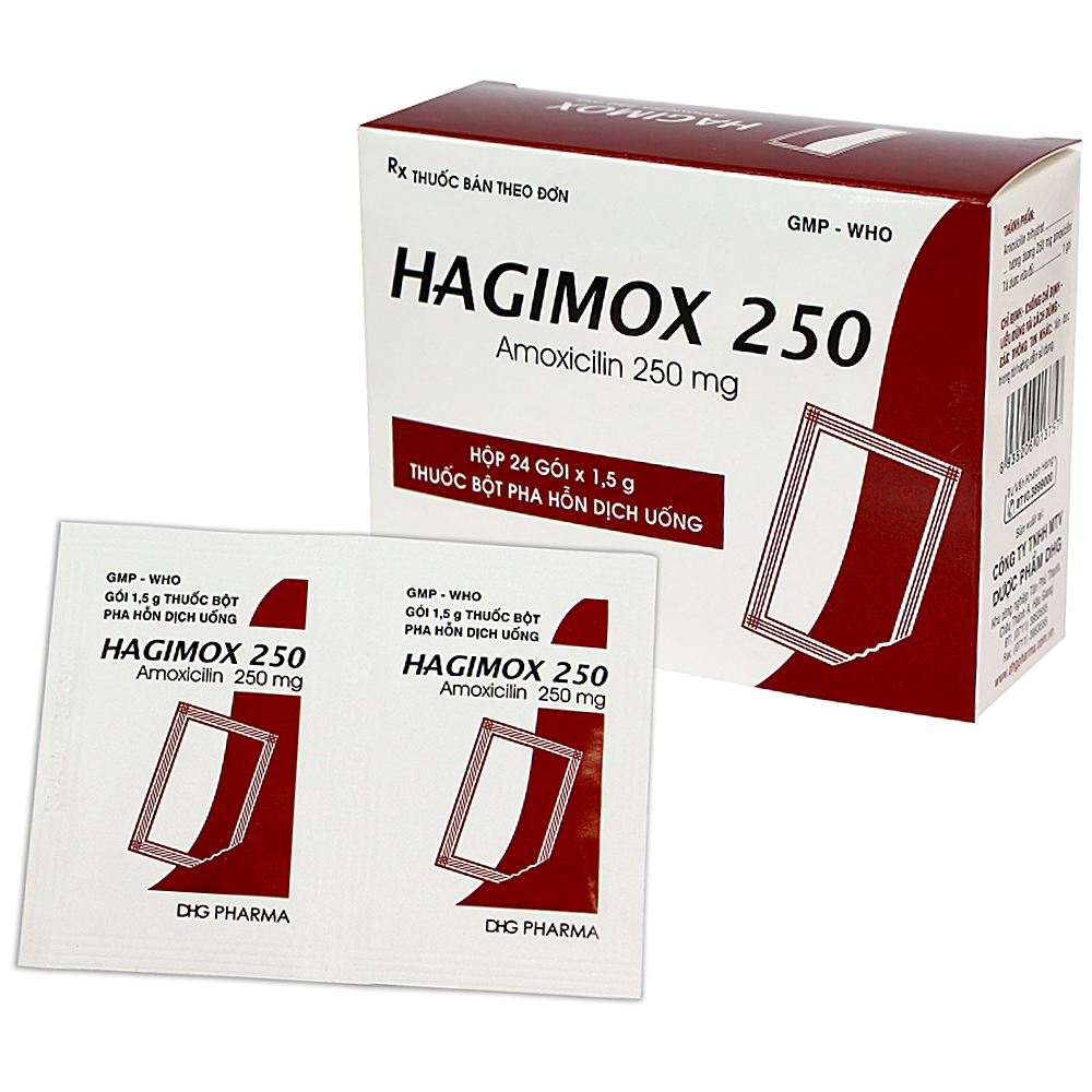 Hình ảnh Bột Hagimox 250 DHG điều trị nhiễm khuẩn (24 gói)
