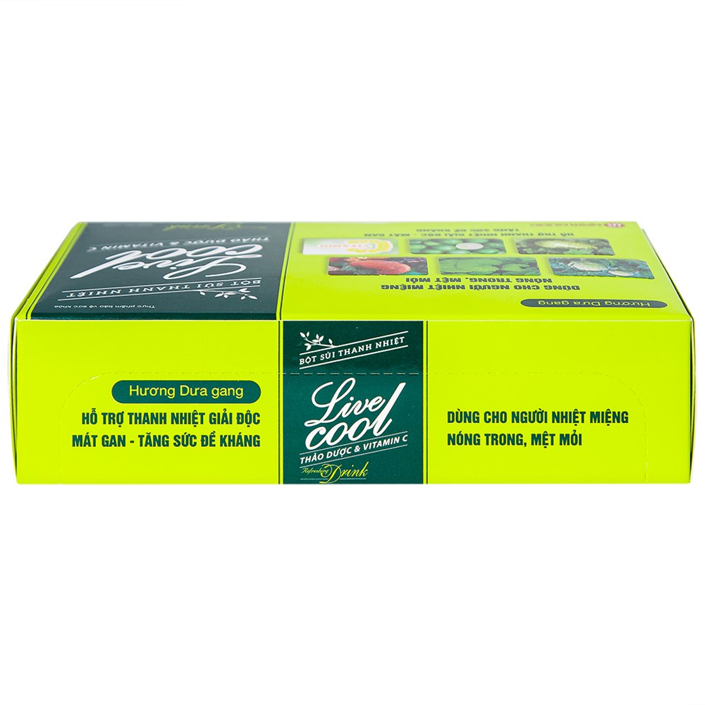 Hình ảnh Bột sủi Thanh Nhiệt Livecool Nam Dược hương dưa gang hỗ trợ giải độc, mát gan (10 gói x 7g)