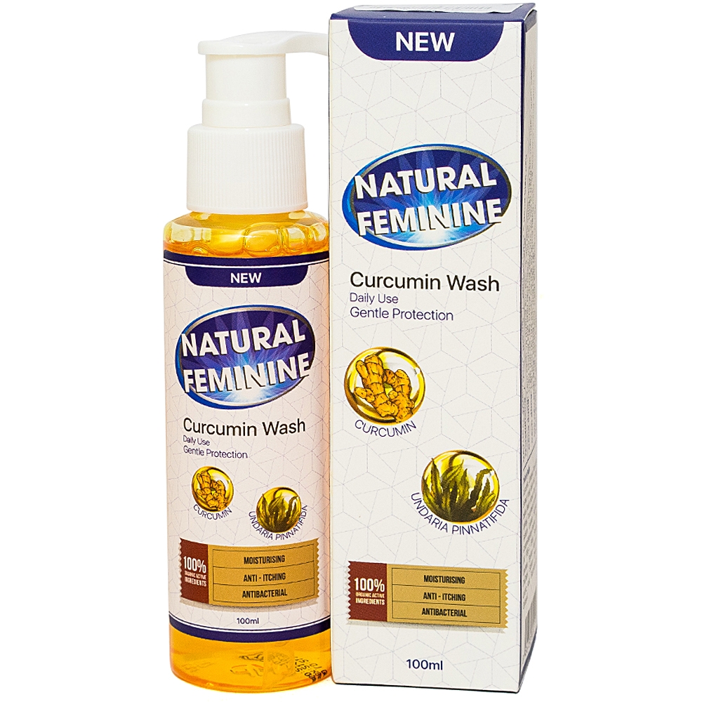 Hình ảnh Dung dịch vệ sinh phụ nữ Natural Feminine Curcumin Wash 100ml làm sạch, dưỡng ẩm da nhạy cảm