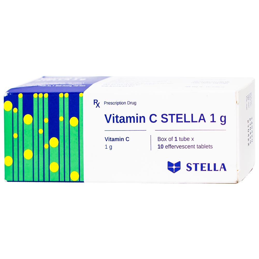 Hình ảnh Viên sủi Vitamin C 1g Stella điều trị bệnh Scorbut (1 tuýp x 10 viên)
