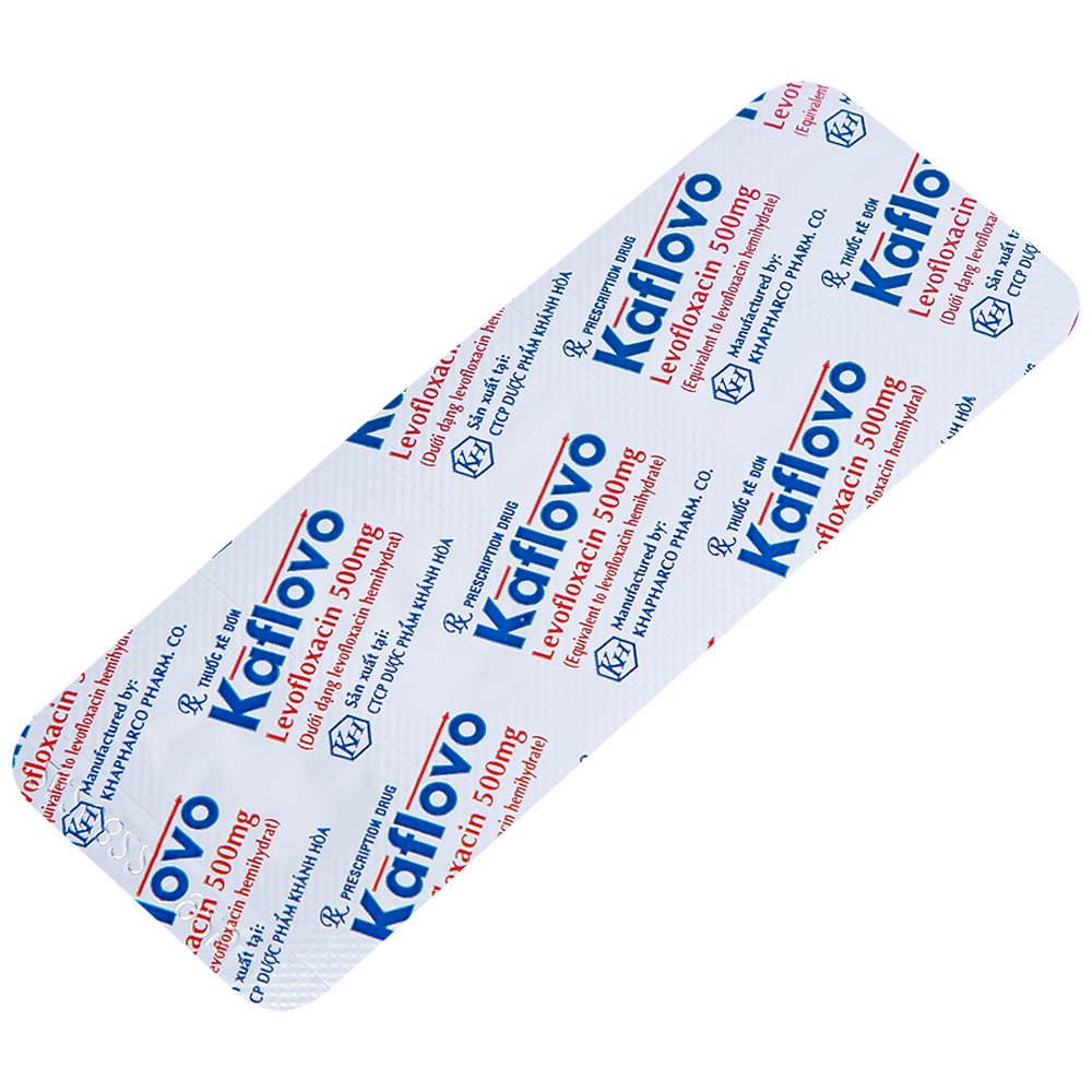 Hình ảnh Thuốc Kaflovo 500 Khapharco điều trị nhiễm khuẩn do vi khuẩn, viêm phổi, nhiễm khuẩn da (10 vỉ x 5 viên)