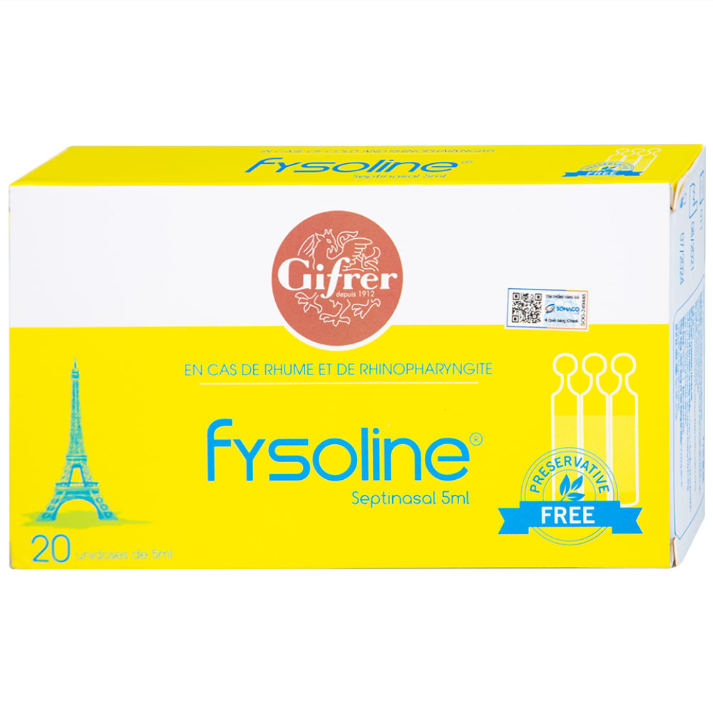 Hình ảnh Dung dịch nước muối Fysoline 5ml không chất bảo quản kháng khuẩn (20 ống)