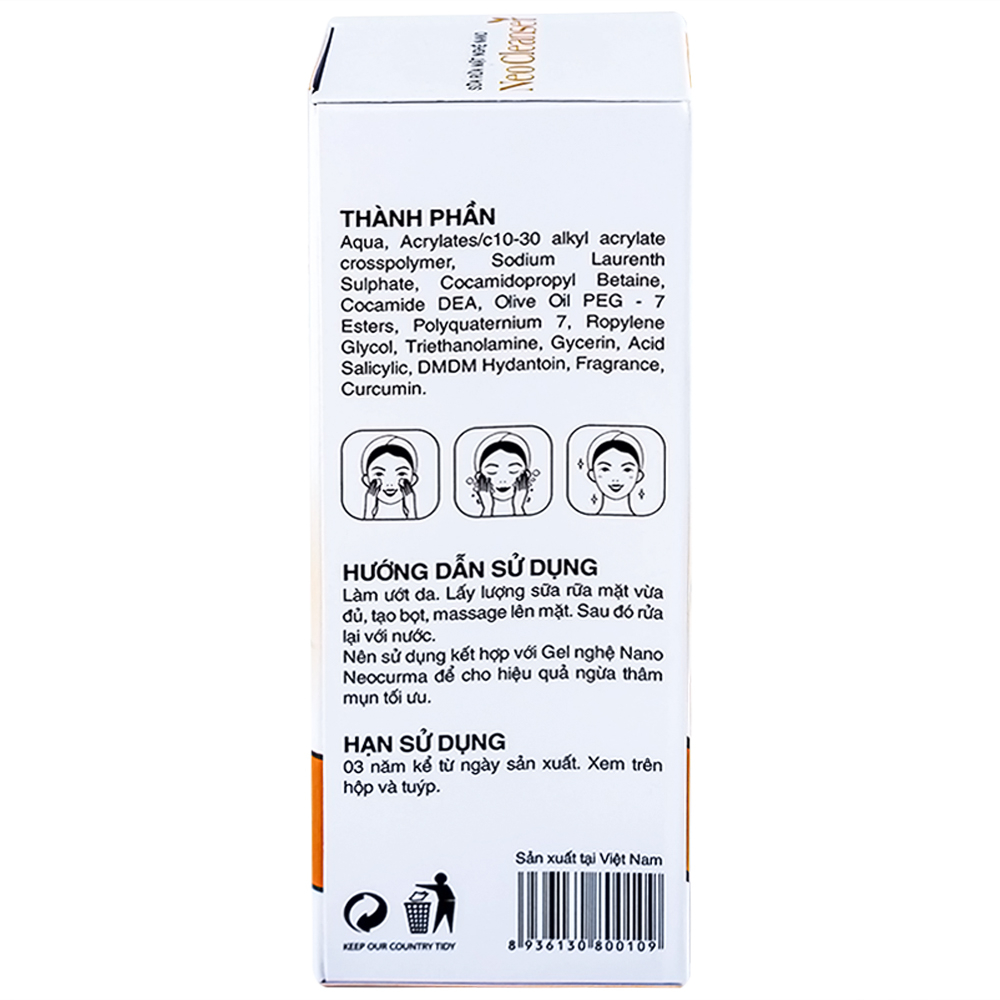 Hình ảnh Sữa rửa mặt nghệ Nano Neo Cleanser ngừa mụn, ngừa sẹo, mờ vết thâm (86g)