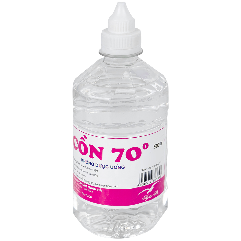Hình ảnh Cồn 70 độ Ngân Hà hỗ trợ sát trùng vết thương (500ml)