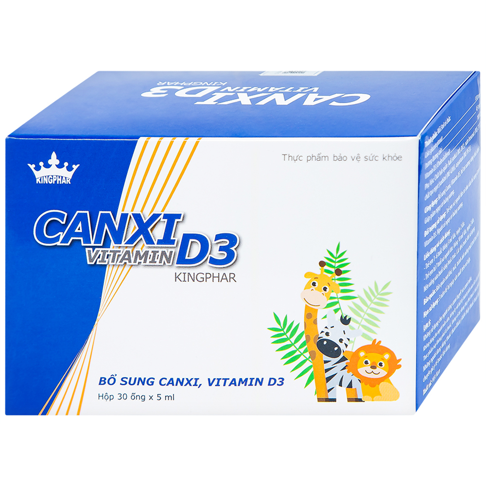 Hình ảnh Hỗn dịch Canxi Vitamin D3 KingPhar bổ sung canxi, vitamin D3, hỗ trợ xương răng chắc khỏe (30 ống x 5ml)