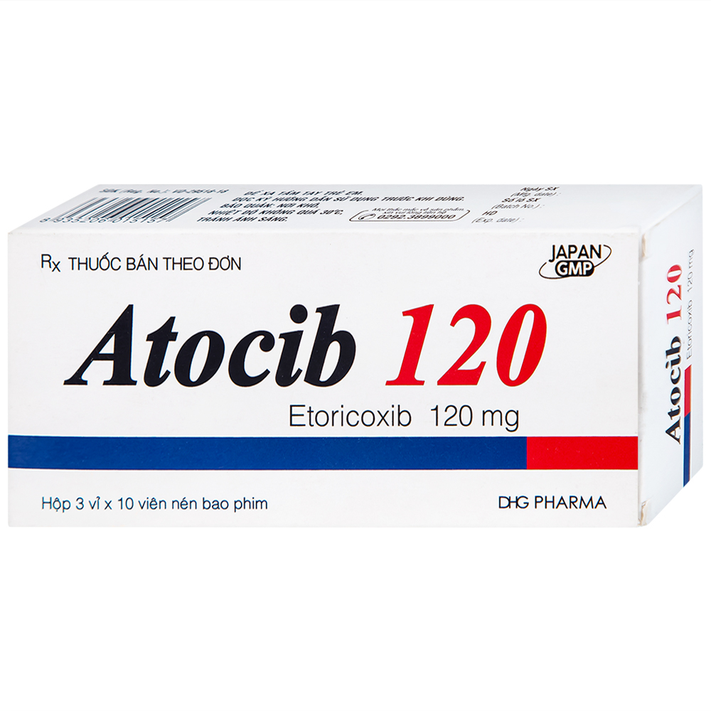 Hình ảnh Thuốc Atocib 120mg DHG điều trị thoái hóa khớp, viêm khớp dạng thấp (3 vỉ x 10 viên)