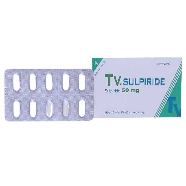 Hình ảnh Thuốc TV.Sulpiride TV. Pharm điều trị chứng rối loạn tâm thần phân liệt (10 vỉ x 10 viên)