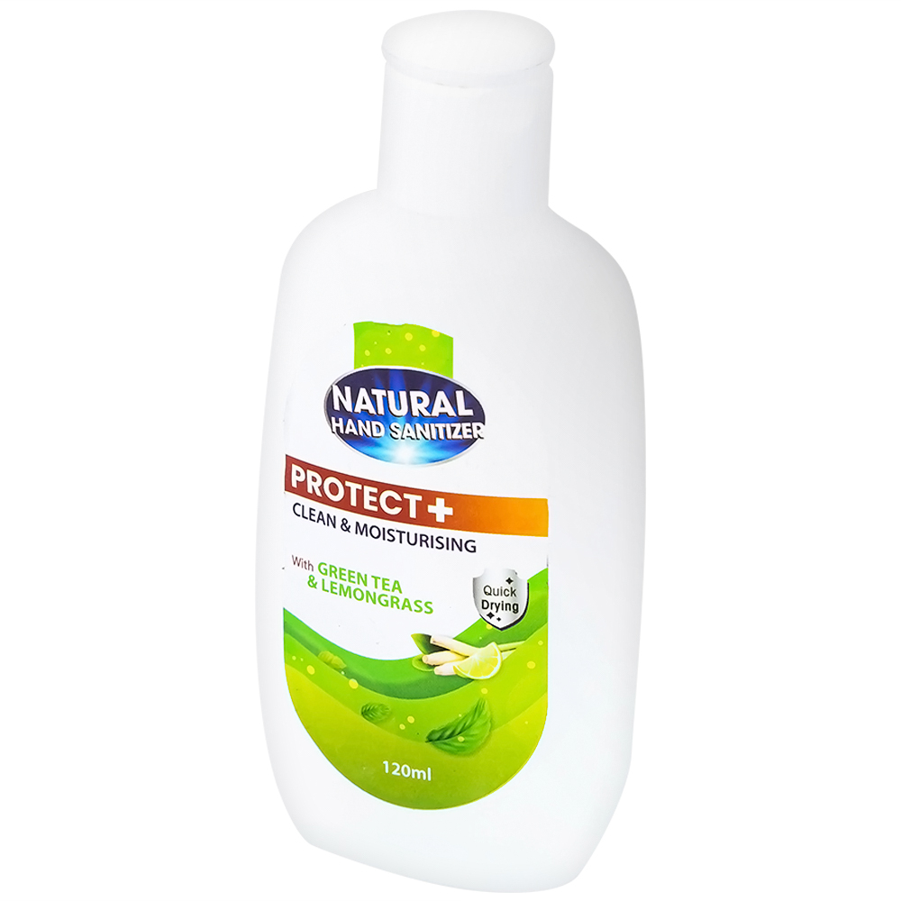Hình ảnh Gel rửa tay khô Natural Hand Sanitizer trà xanh và sả chanh làm sạch tay, khử mùi, dưỡng ẩm (120ml)