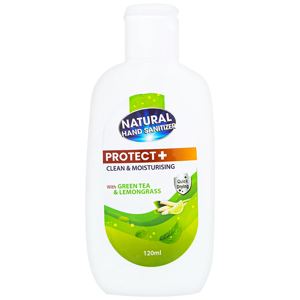 Hình ảnh Gel rửa tay khô Natural Hand Sanitizer trà xanh và sả chanh làm sạch tay, khử mùi, dưỡng ẩm (120ml)