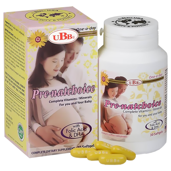 Hình ảnh Viên uống Pre-natchoice UBB bổ sung một số vitamin, khoáng chất cho phụ nữ mang thai (30 viên)