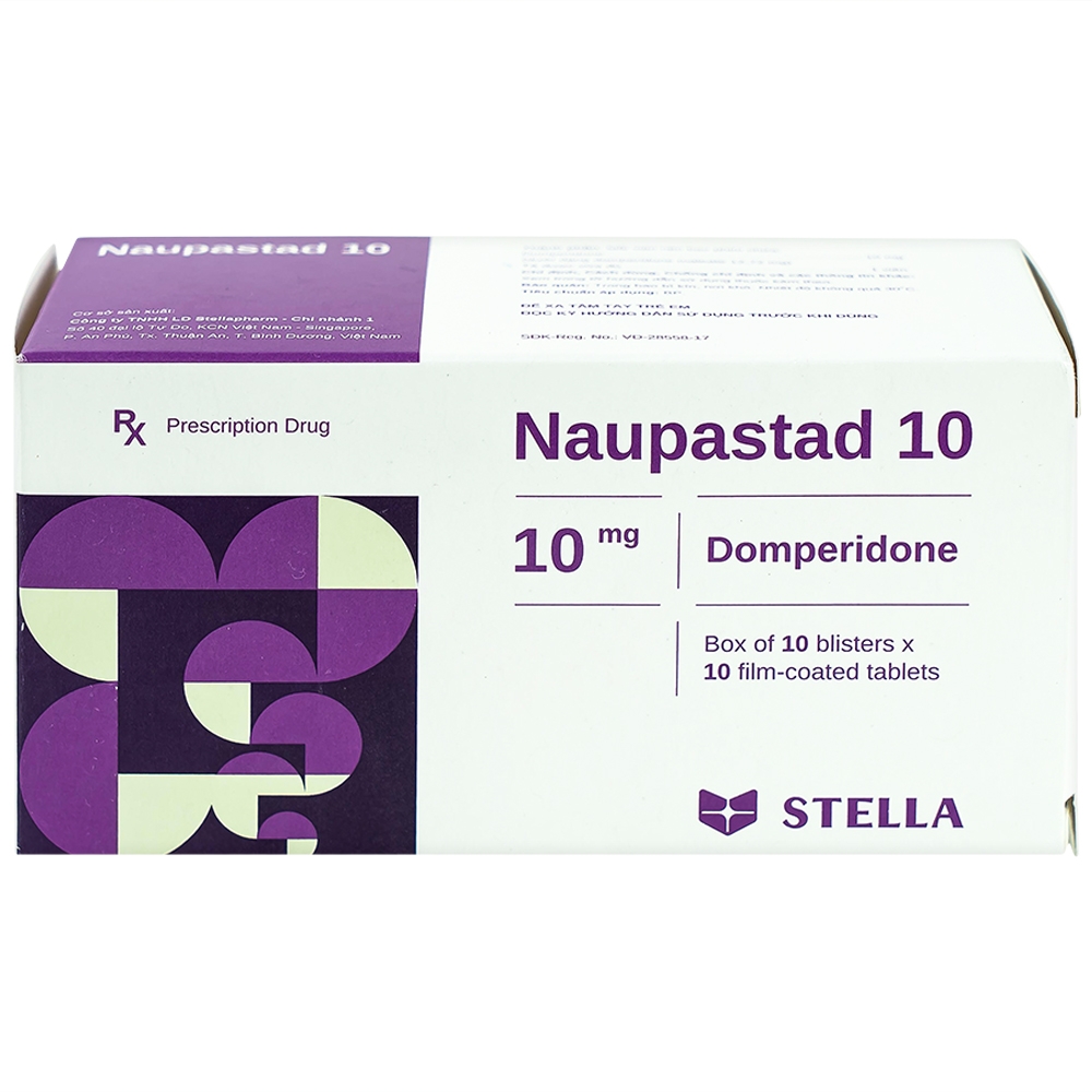 Hình ảnh Viên nén Naupastad 10 Stella điều trị triệu chứng nôn và buồn nôn (10 vỉ x 10 viên)