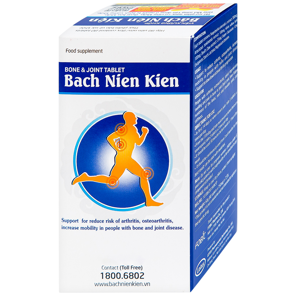 Hình ảnh Viên xương khớp Bách Niên Kiện FOBIC hỗ trợ giảm nguy cơ viêm khớp, thoái hóa khớp (80 viên)