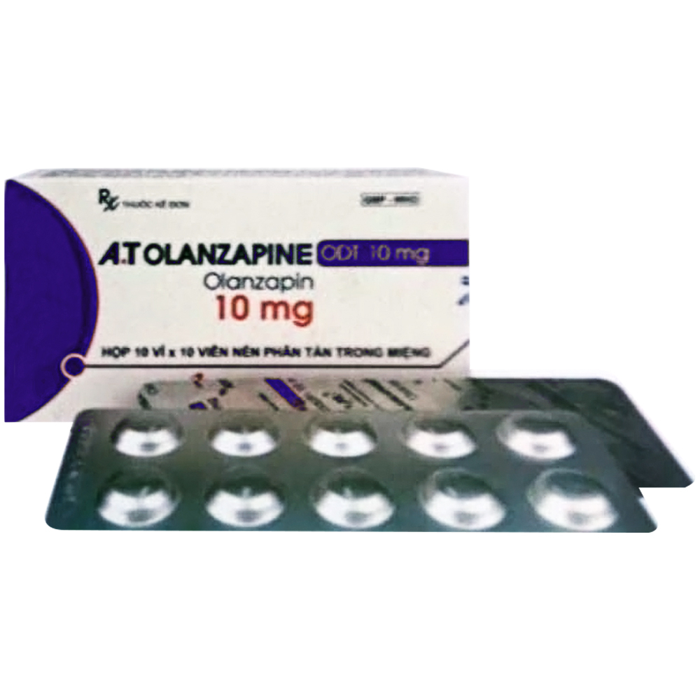 Hình ảnh Viên nén A.T Olanzapine ODT 10mg An Thiên điều trị tâm thần phân liệt (10 vỉ x 10 viên)