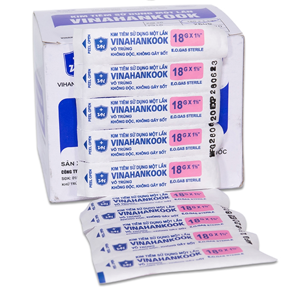 Hình ảnh Kim tiêm 18G Vinahankook (100 Cái)