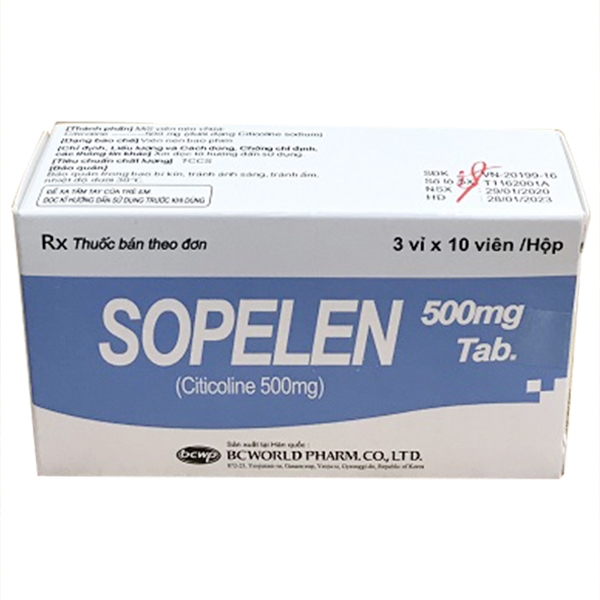 Hình ảnh Thuốc Sopelen 500mg BCworld điều trị các rối loạn ý thức (3 vỉ x 10 viên)