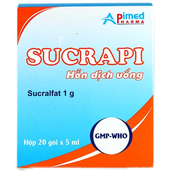 Hình ảnh Thuốc Sucrapi 1000mg/5ml Apimed điều trị loét dạ dày tá tràng (20 gói)