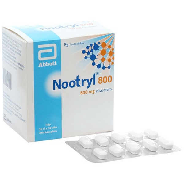 Hình ảnh Viên nén Nootryl 800 Abbott điều trị chứng rung giật cơ, thiếu máu não (10 vỉ x 10 viên)