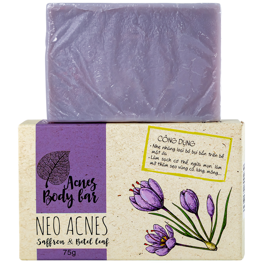 Hình ảnh Xà phòng Acnes Body Bar Saffron And Betel Leaf làm sạch da, ngừa mụn, mờ thâm (75g)