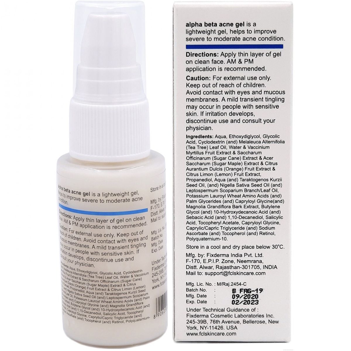 Hình ảnh Gel Fixderma FCL Alpha-Beta Acne dành chăm sóc da mụn, hạn chế mụn trứng cá, mụn đầu đen (30ml)