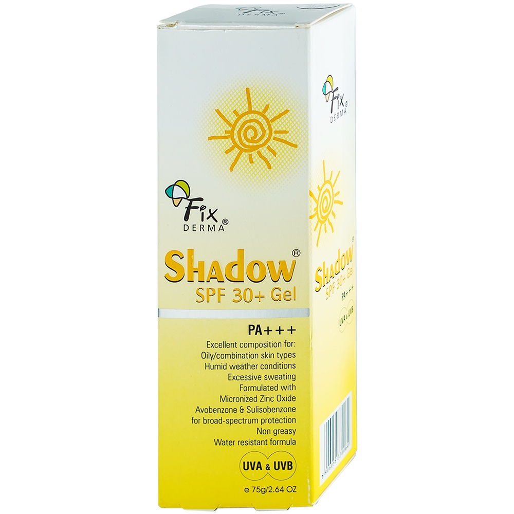 Hình ảnh Gel chống nắng Fixderma Shadow SPF30+ PA+++ dành cho da nhờn, hỗn hợp, da ra nhiều mồ hôi (75g)