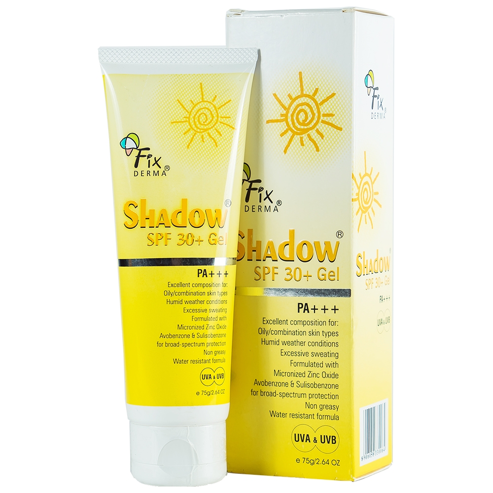Hình ảnh Gel chống nắng Fixderma Shadow SPF30+ PA+++ dành cho da nhờn, hỗn hợp, da ra nhiều mồ hôi (75g)