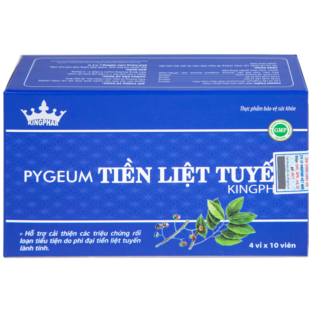 Hình ảnh Viên uống Pygeum Tiền Liệt Tuyến Kingphar hỗ trợ cải thiện rối loạn tiểu tiện (4 vỉ x 10 viên)