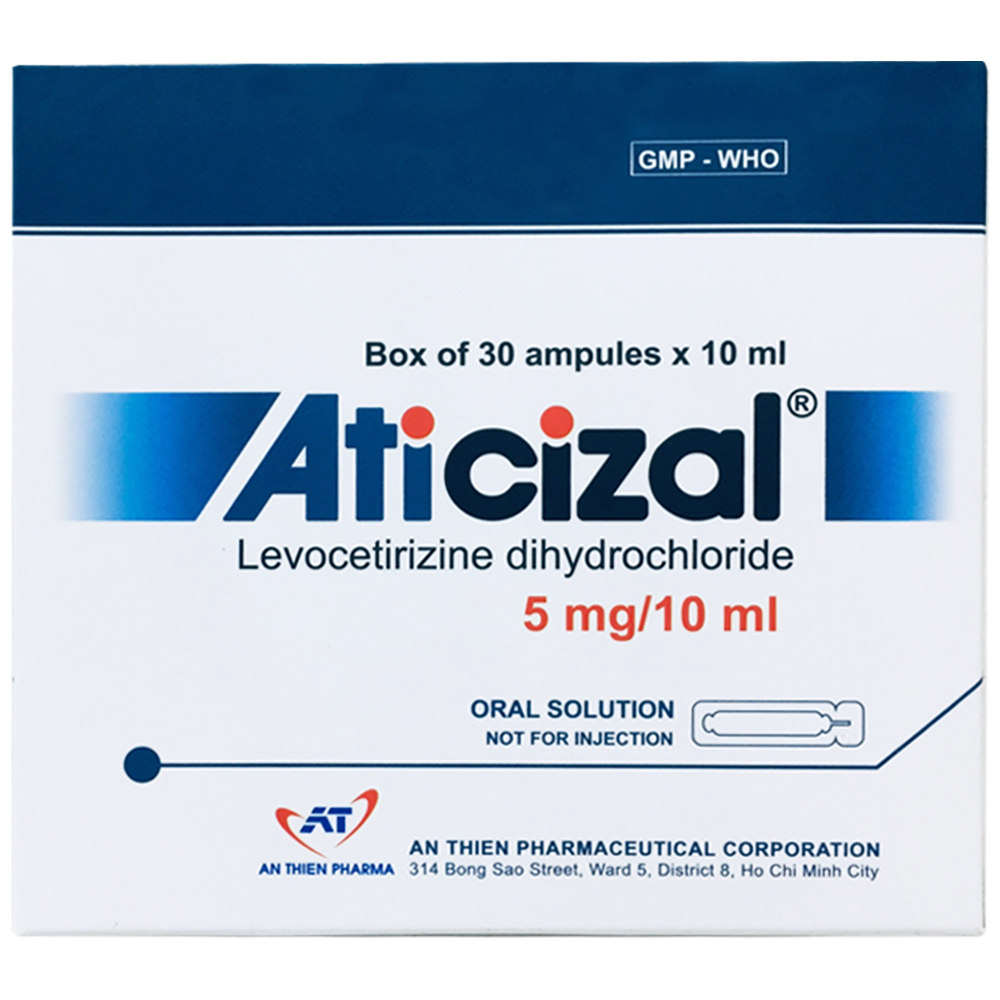 Hình ảnh Dung dịch uống Aticizal 5mg/10ml An Thiên điều trị viêm mũi dị ứng, mày đay (30 ống x 10ml)