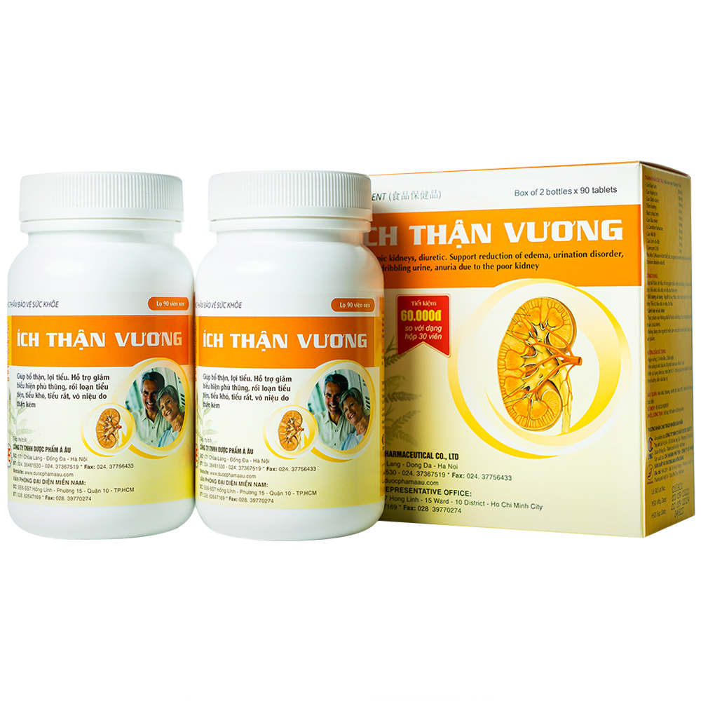 Hình ảnh Viên uống Ích Thận Vương Á Âu giúp bổ thận, lợi tiểu (2 lọ x 90 viên)