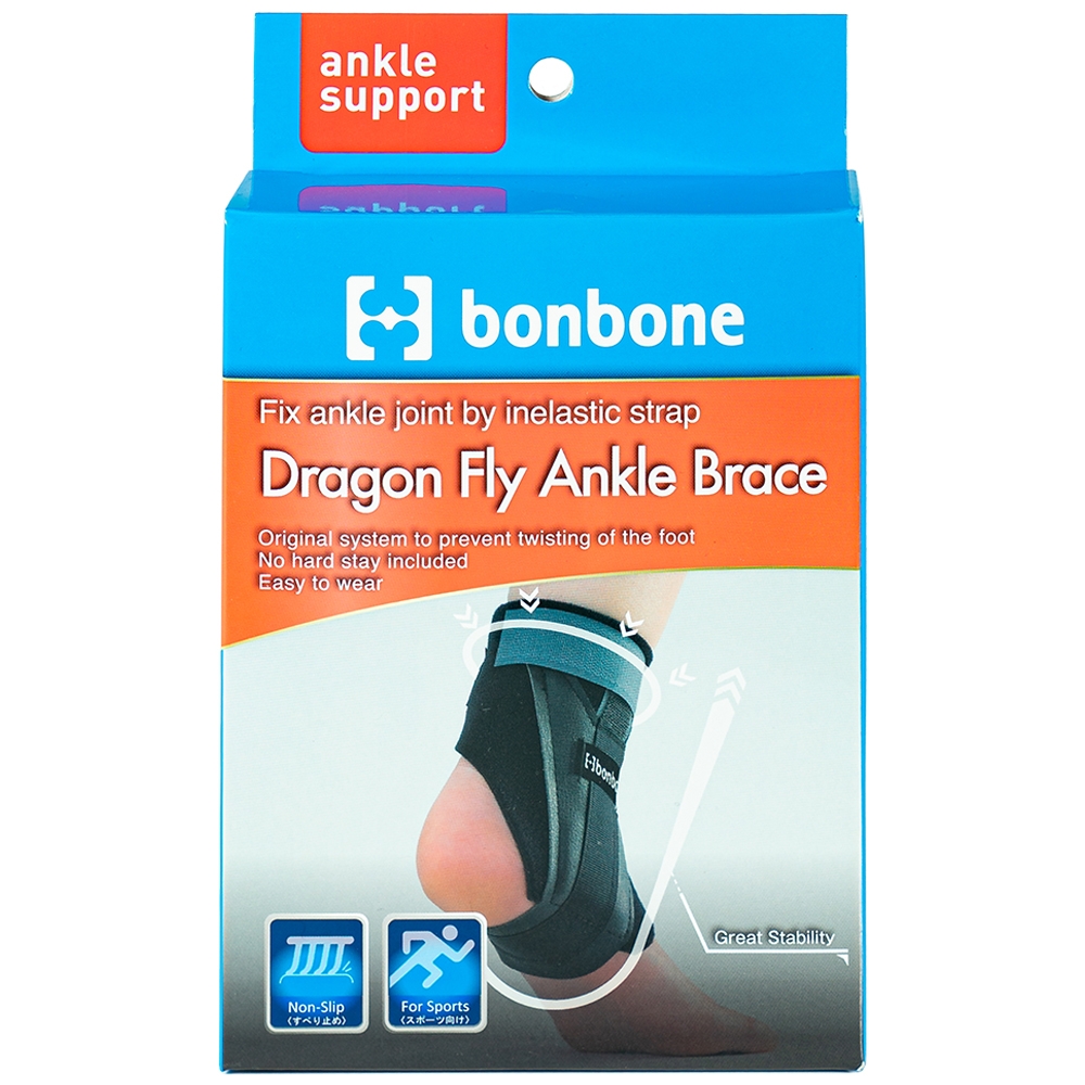 Hình ảnh Đai nẹp mắt cá chân phải Bonbone Dragon Fly Ankle Brace size M giảm rung và chấn động khi hoạt động liên tục