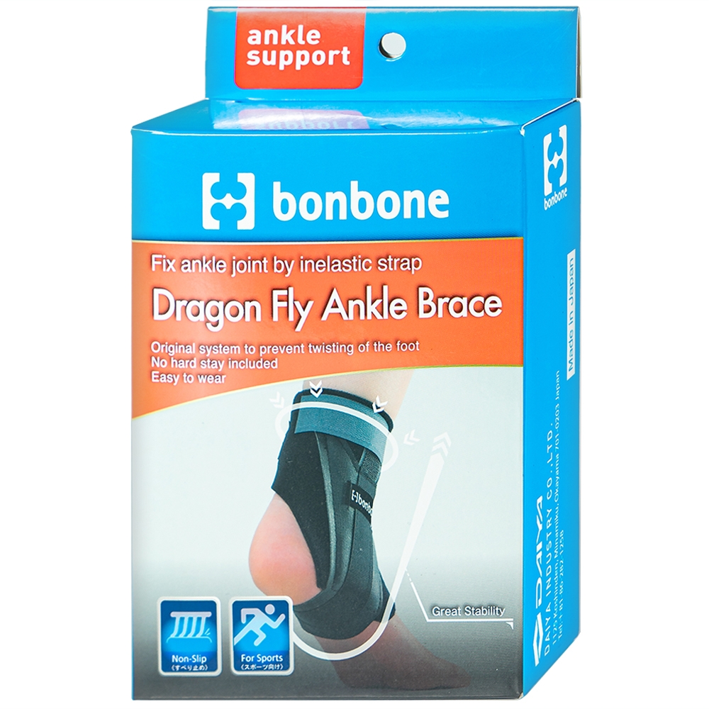 Hình ảnh Đai nẹp mắt cá chân phải Bonbone Dragon Fly Ankle Brace size M giảm rung và chấn động khi hoạt động liên tục