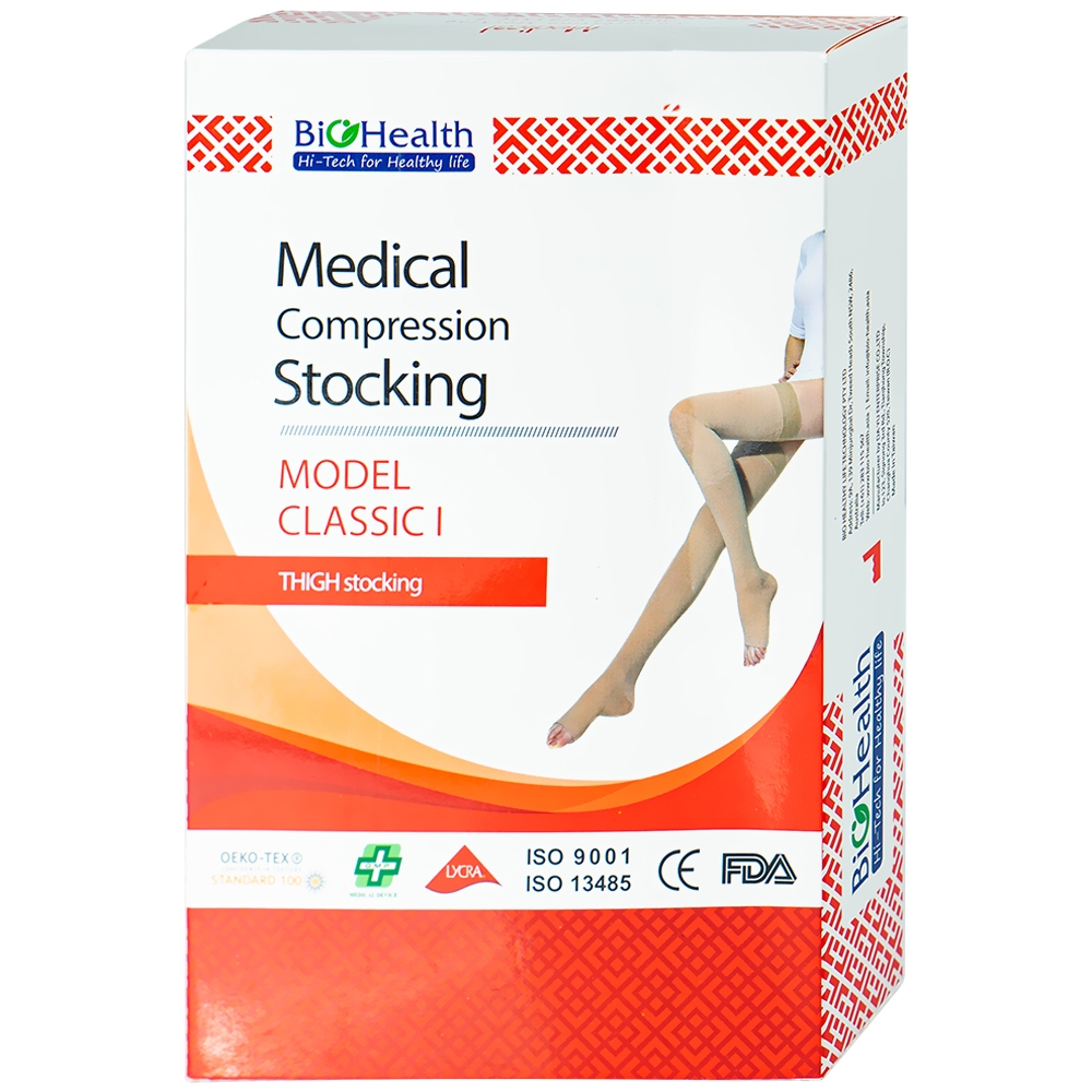 Hình ảnh Vớ đùi y khoa Medical Compression Stocking size L BioHealth chống giãn tĩnh mạch - màu da 